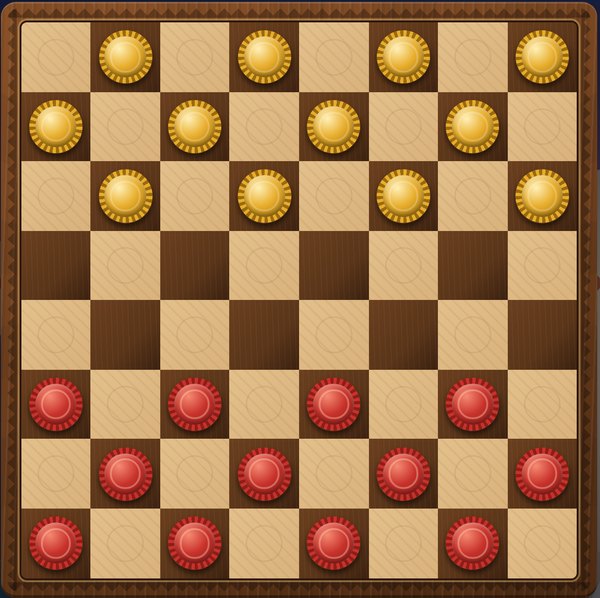 AfriDama game board with gold and red pieces